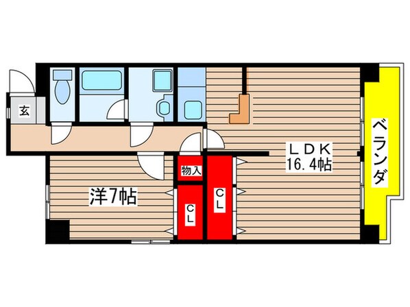 キャッスルメイ植田の物件間取画像